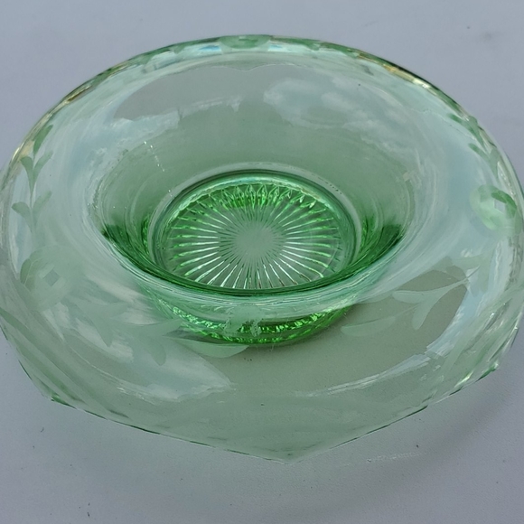 Dining Etched Green Depression Glass Bowl Poshmark